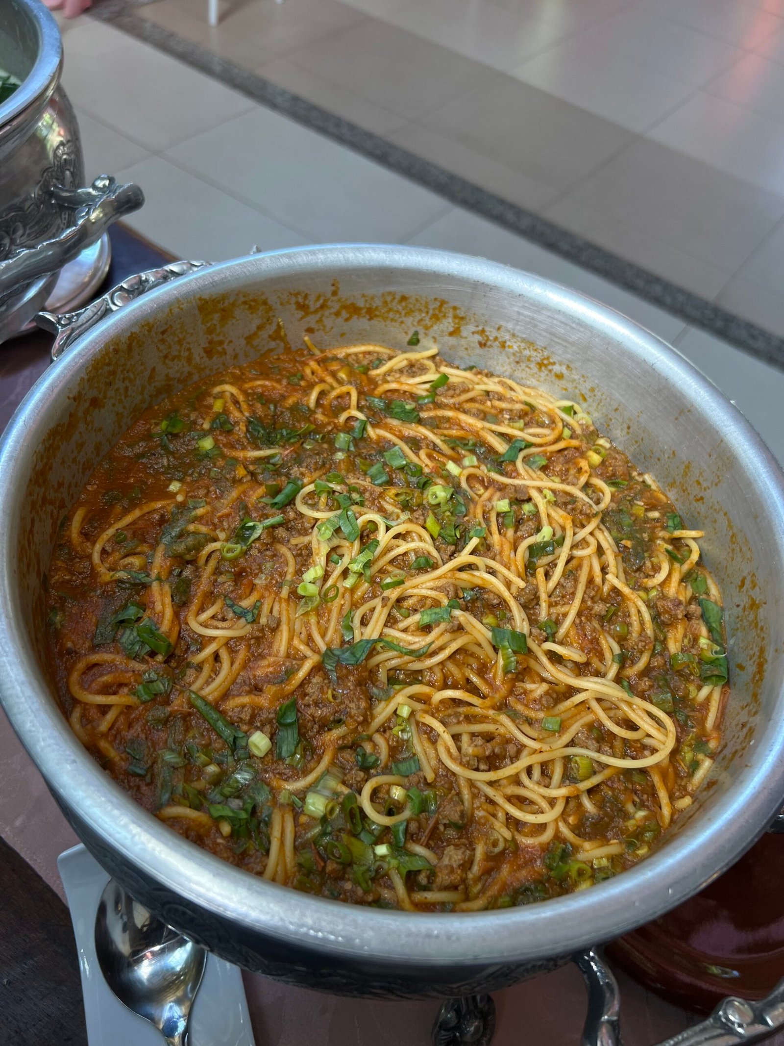 Espaguete preparado para o Buffet de Massas